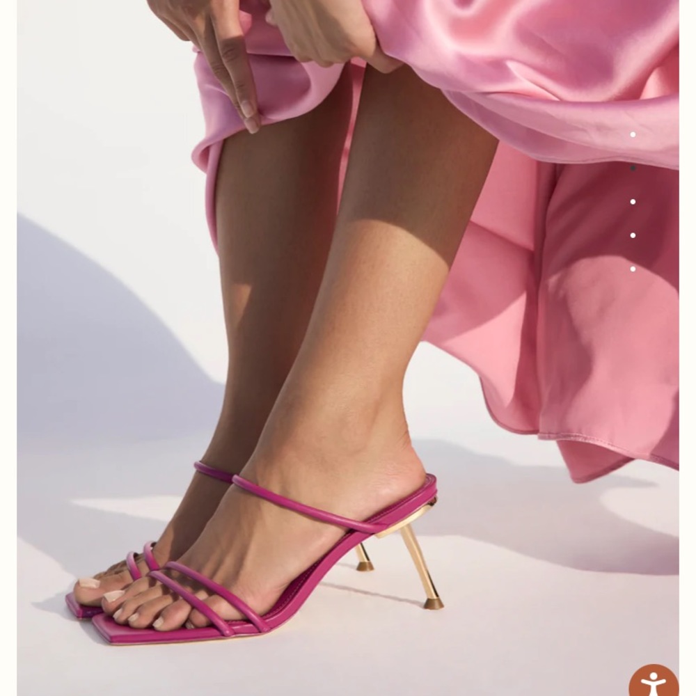 Cult Gaia Lydia Leather Mules Bloom 35.5